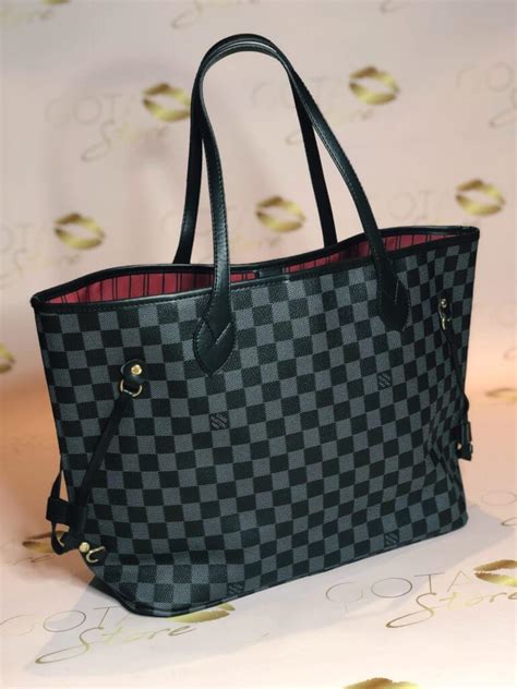 louis vuitton checkered bag black|louis vuitton black tote bag.